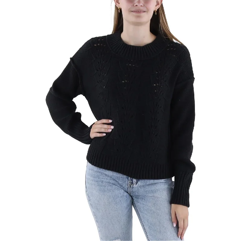 Sporty Modern Free People Womens Cable Knit Crewneck Pullover Sweater