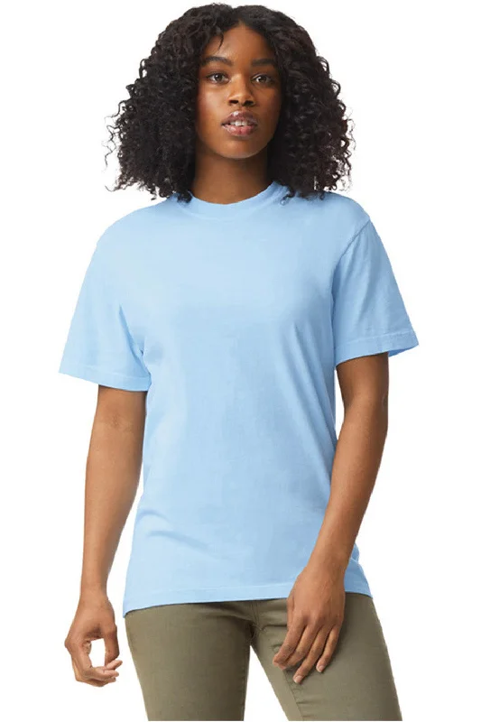 Weekend Sporty Comfort Colors Mens Short Sleeve Crewneck T-Shirt - Hydrangea Blue