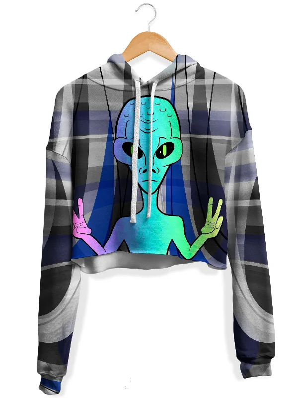 Neutral Sport Look Alien Arrival Fleece Crop Hoodie