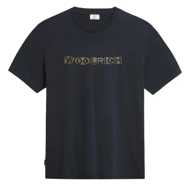 Classic Edge Woolrich Intarsia T-Shirt Melton Blue