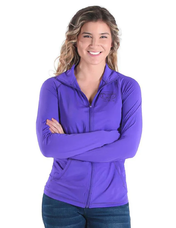 Urban Pastels Cowgirl Tuff Womens Cooling UPF Purple Nylon Softshell Jacket