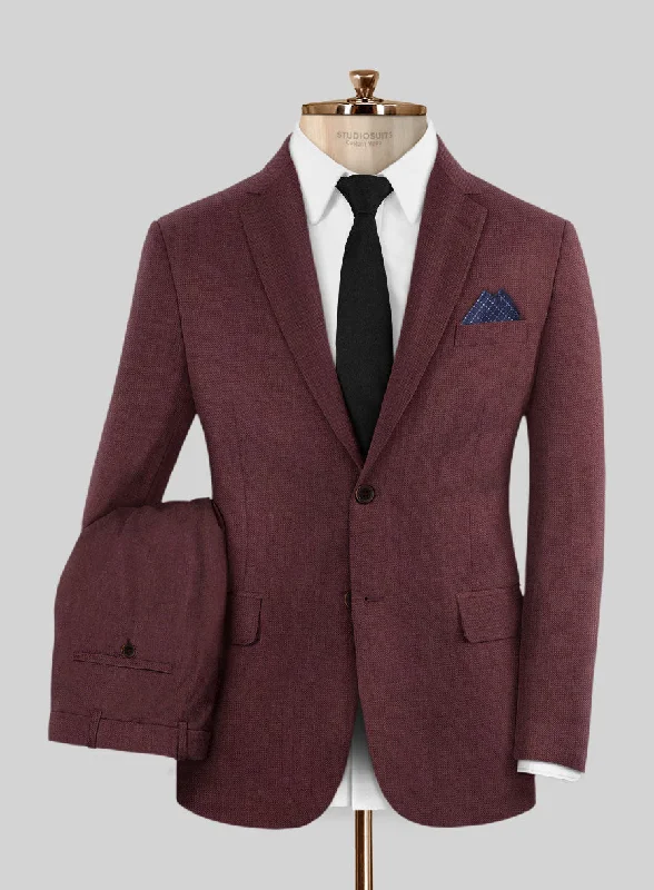 Sophisticated Tailoring Burgundy Wool Suit