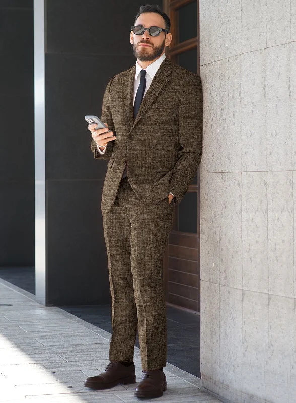 Sleek Weekend Vintage Glasgow Brown Tweed Suit