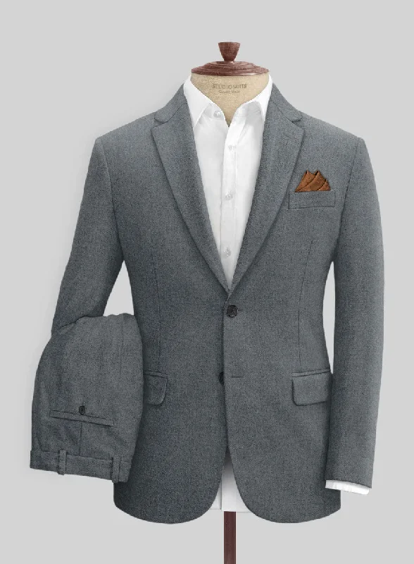 Sporty Modern Naples Gray Tweed Suit