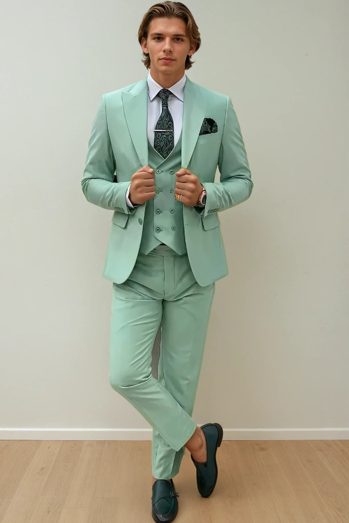 Relaxed Fit Look Men Sage Green Three Piece Suit Wedding Suit Dinner Suit Formal Party Wear Suit & Perfect For Every Occasion