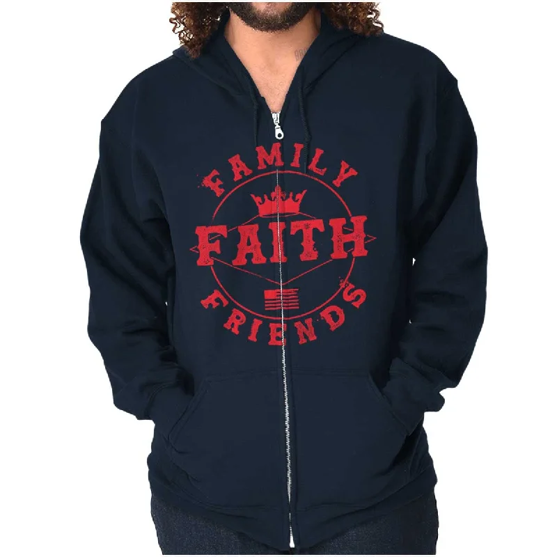 Bold Outerwear Faith Family Friends Zip Hoodie