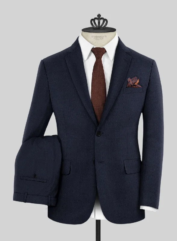 Fashionable Fit Look Bristol Blue Herringbone Suit