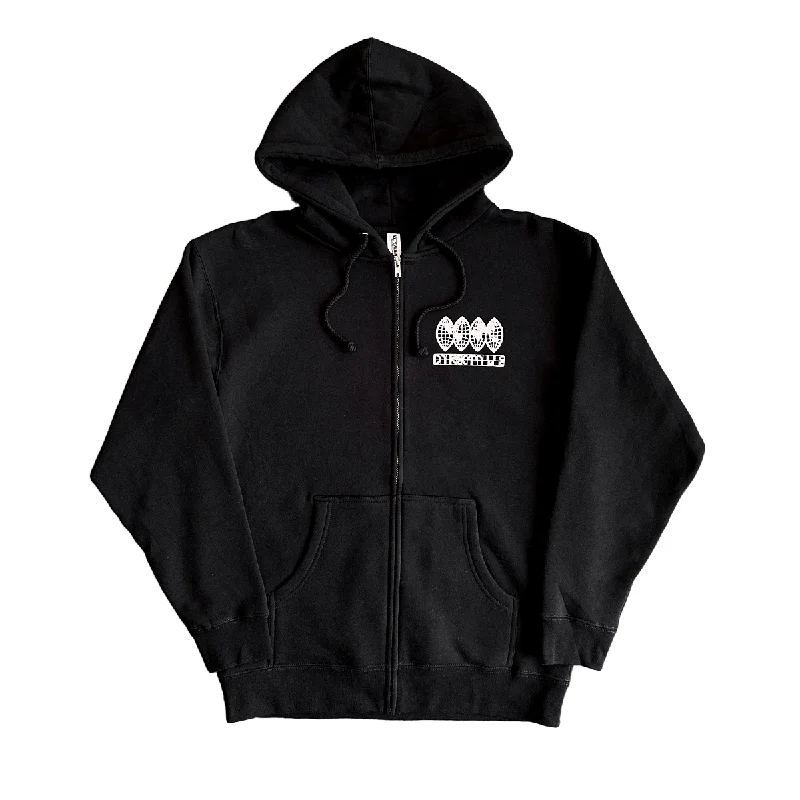 Rugged Elegance Directive Book Learning Zip-Up Hoodie - Black