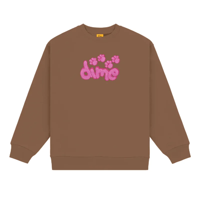 Casual Fitwear Dime Pawz Chenille Crewneck - Brown