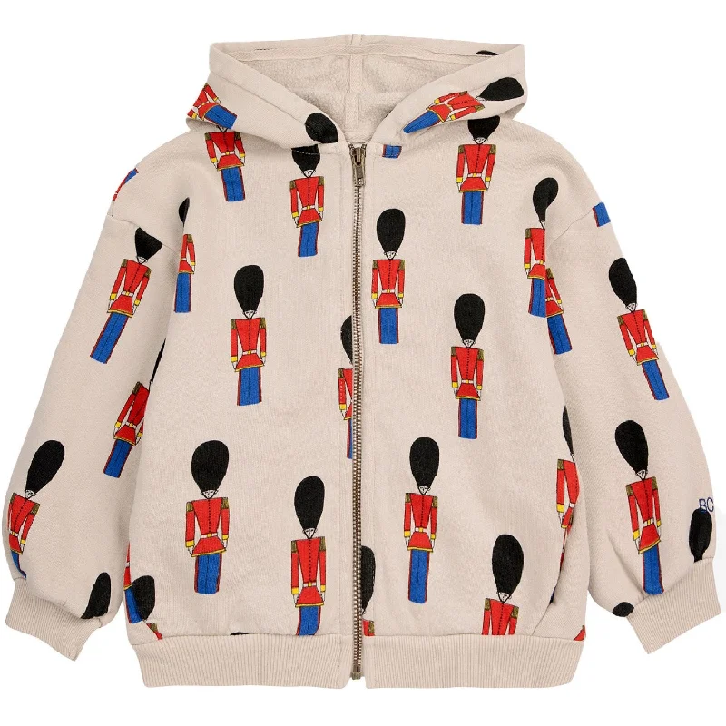 Tailored Outerwear Bobo Choses Light Brown Little Tin Soldiers All Over Zipped Hoodie