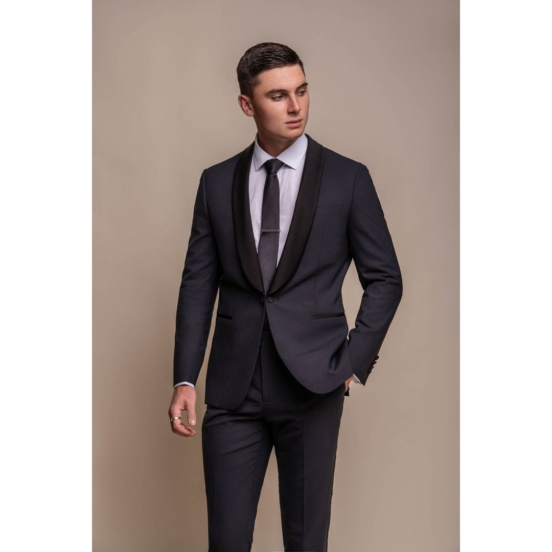 Cozy Street Style Aspen - Men's Navy Tuxedo 2 Piece Wedding Suit