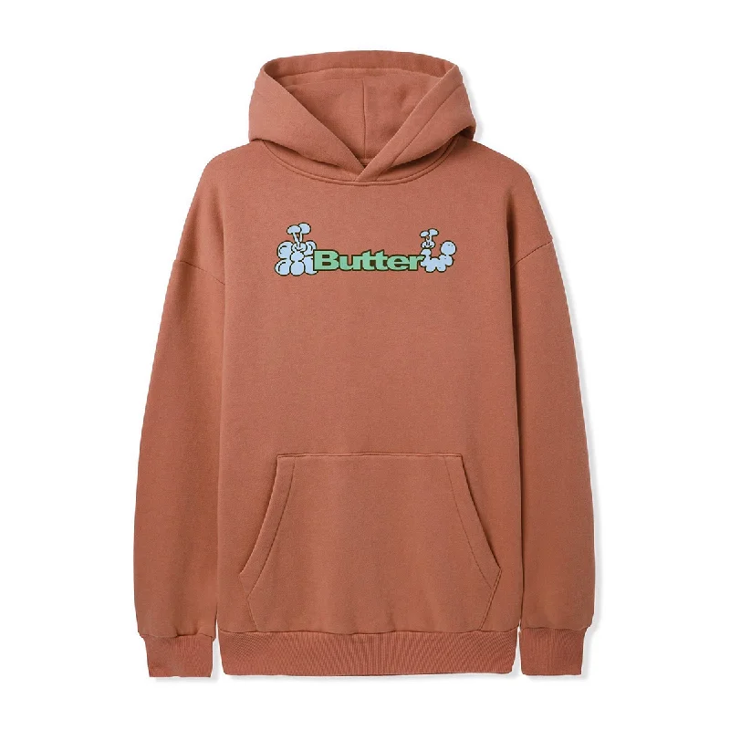 Neutral Sport Look Butter Bugs Logo Pullover Hoodie - Oak