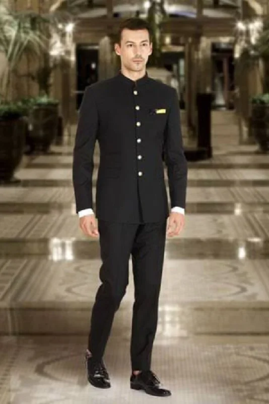 Sporty Fit Look Bandhgala Jodhpuri Maharaja Black Royal Suit Indian Wedding Functions Suit Formal Wear Suit For Men