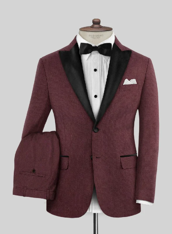 Monochrome Street Burgundy Tuxedo Suit