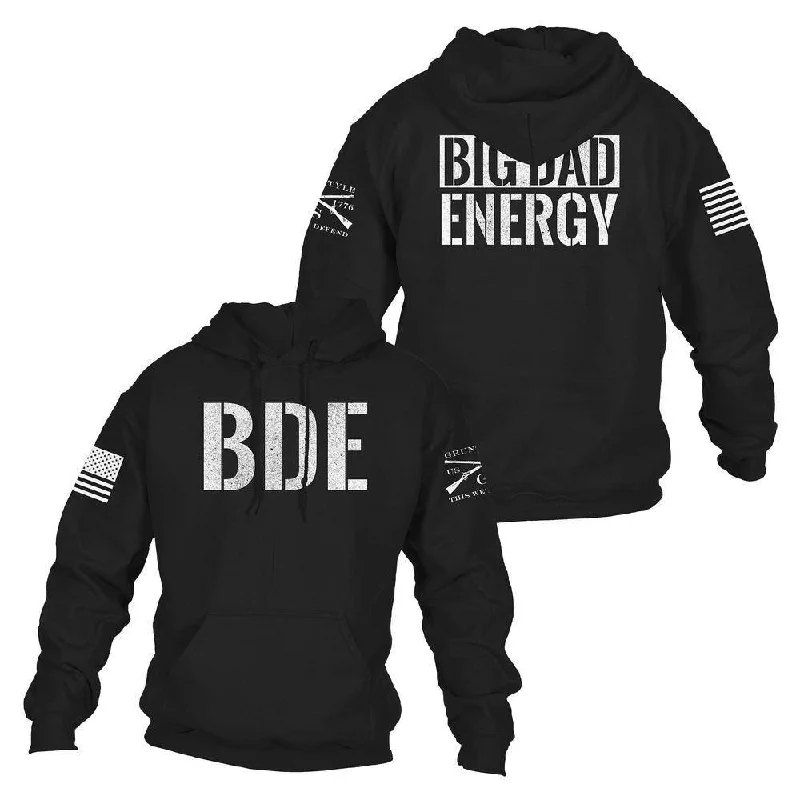 Relaxed Fit Look Big Dad Energy Hoodie - Black