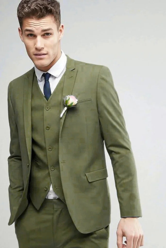 Smart Patterns Men Three Piece Pine Green Slim Fit Suit Wedding Suit, Dinner Suit, Party Suit, Formal Wear Bespoke For Men