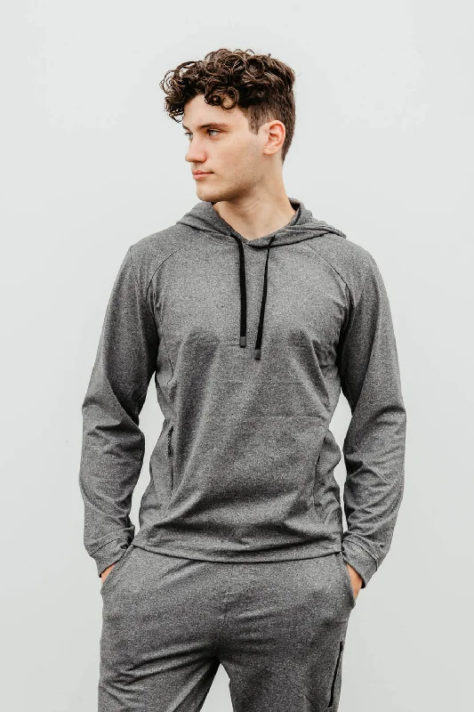 Smart Casual Look 1897 Active Every Day Performance Hoodie for Men in Charcoal | MJ850-CHARCOALHEATHER