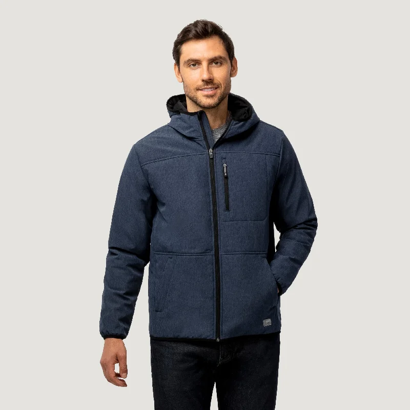 Rugged Chic Men's Melange Stretch Full Zip Hoodie