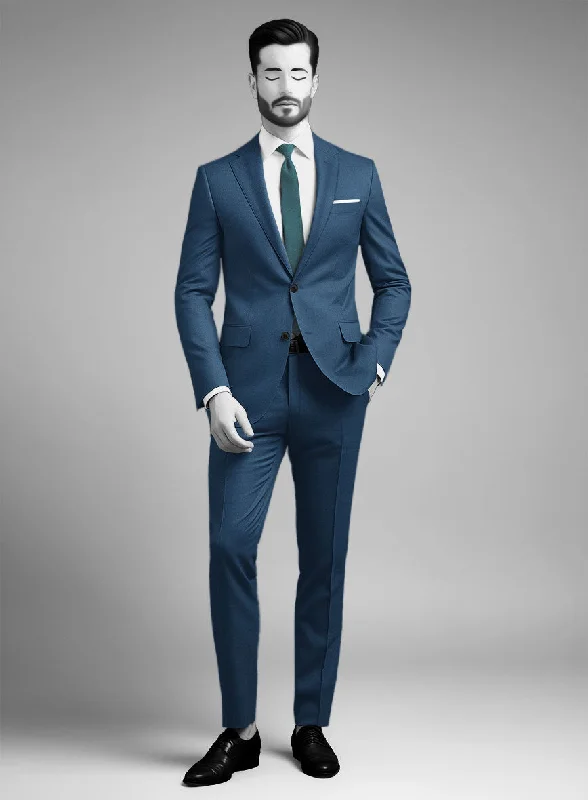 Modern Chic Outfit Napolean Casa Blue Wool Suit