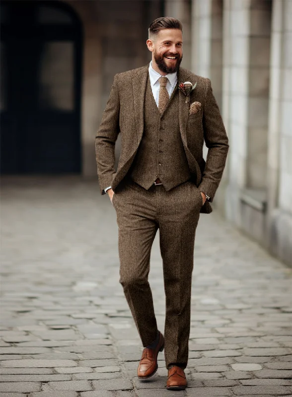 Classic Edge Rust Herringbone Tweed Suit