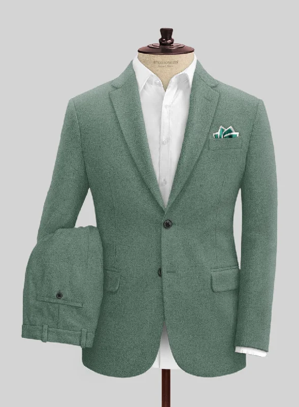 Bold Casual Look Naples Muted Green Tweed Suit