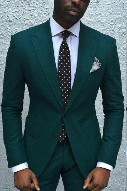 Monochrome Fit Men Two Piece Suit Hunter Green Wedding Suit Formal Fashion Suits Slim Fit Suit Bespoke For Men