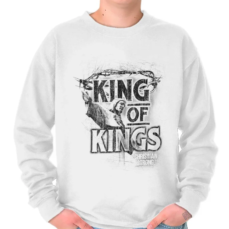 Sleek Edge Look Christ King of Kings Crewneck Sweatshirt