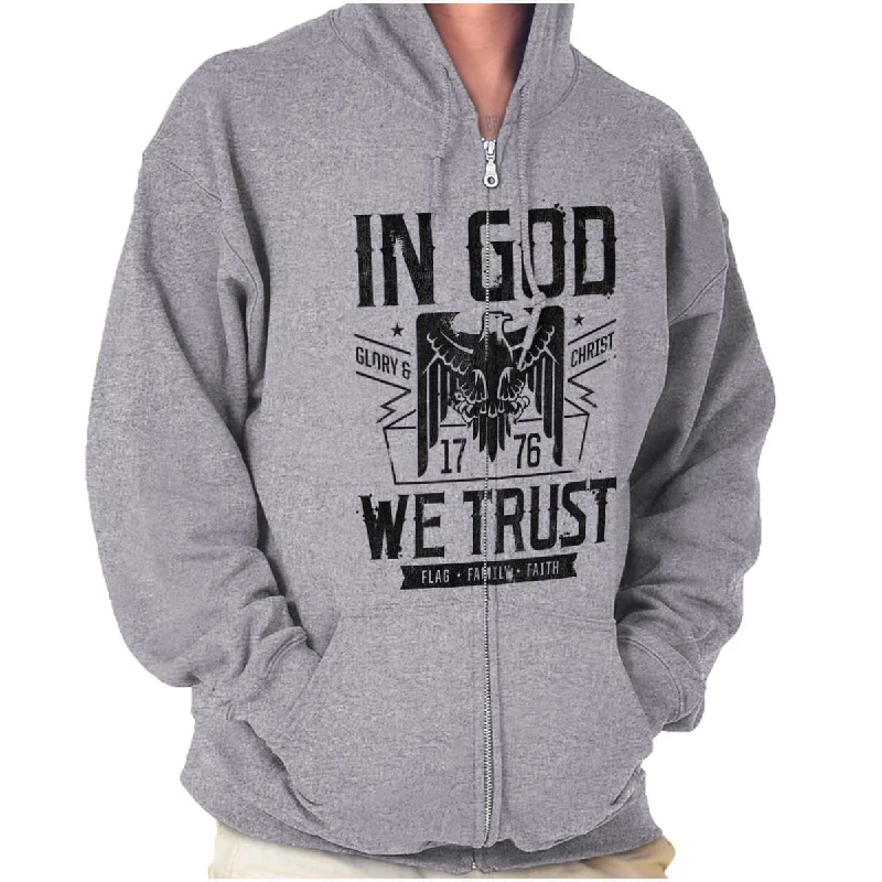 Minimalist Weekend In God We Trust Zip Hoodie