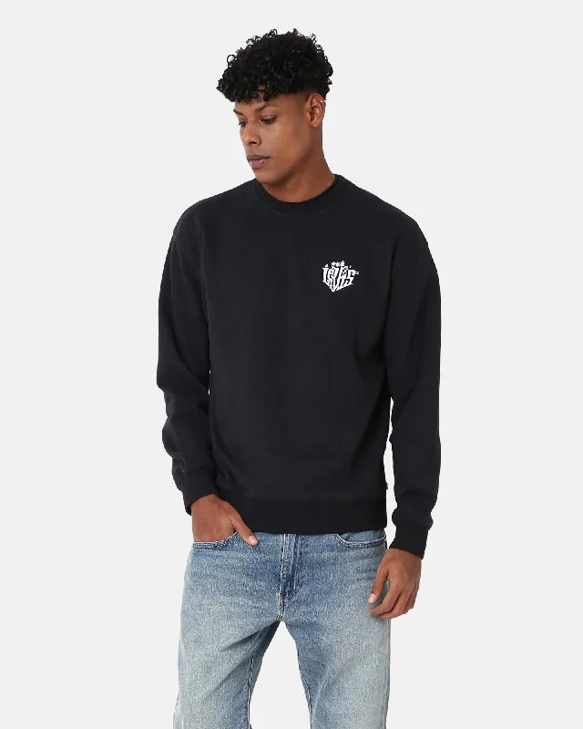 Modern Statement Look Relaxed Graphic Palm Sweatshirt in Crew Caviar