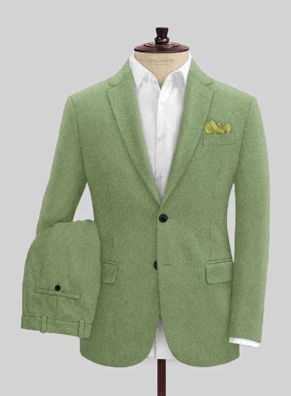 Elevated Outerwear Naples Honeydew Green Tweed Suit