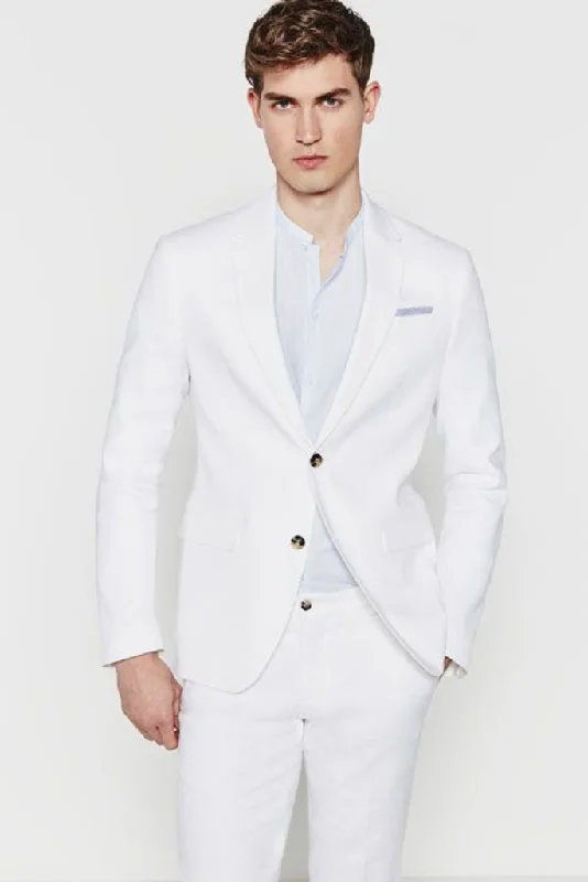 Minimalist Outerwear Men Two Piece White Suits Wedding Suit, Dinner Suit, Party Suit Two Button Suit New Fashion Suit Bespoke For Men