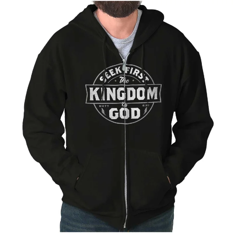 Fashionable Casualwear Seek First the Kingdom Zip Hoodie