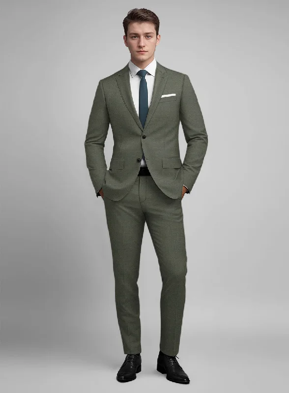 Sophisticated Chic Guabello Green Twill Suit