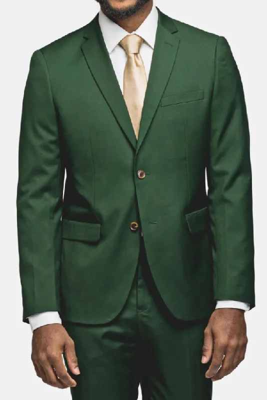 Weekend Sporty Men Two Piece Suit Green Formal Fashion Two Button Suit Wedding Suit, Slim Fit Suit Prom Wear Bespoke For Men