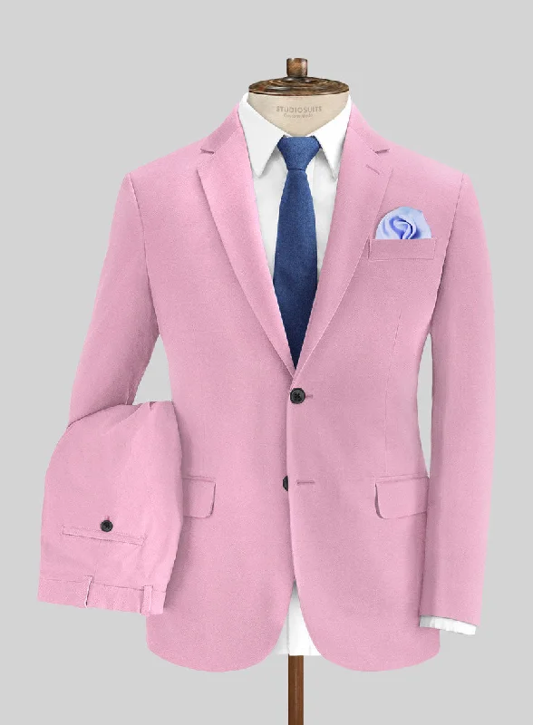 Bold Outerwear Italian Pink Cotton Suit