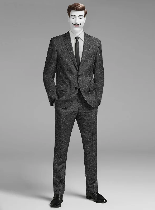 Clean Patterns Italian Donegal Gray Wool Suit