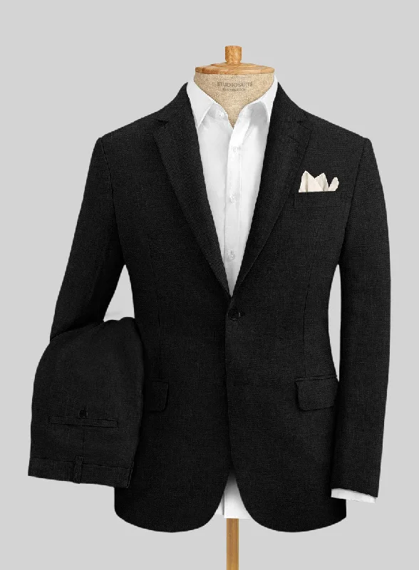 Urban Essentials Italian Prato Black Linen Suit