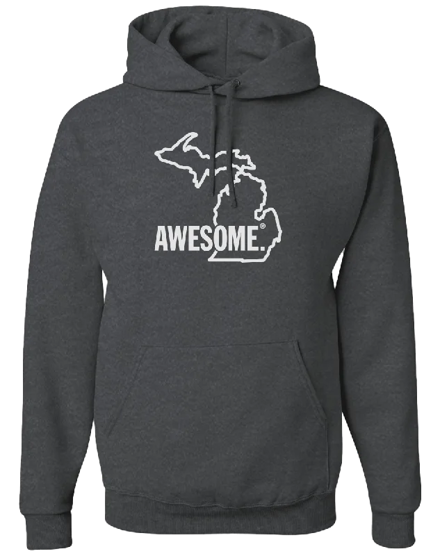 Contemporary Fitwear Michigan Awesome State Outline Hoodie