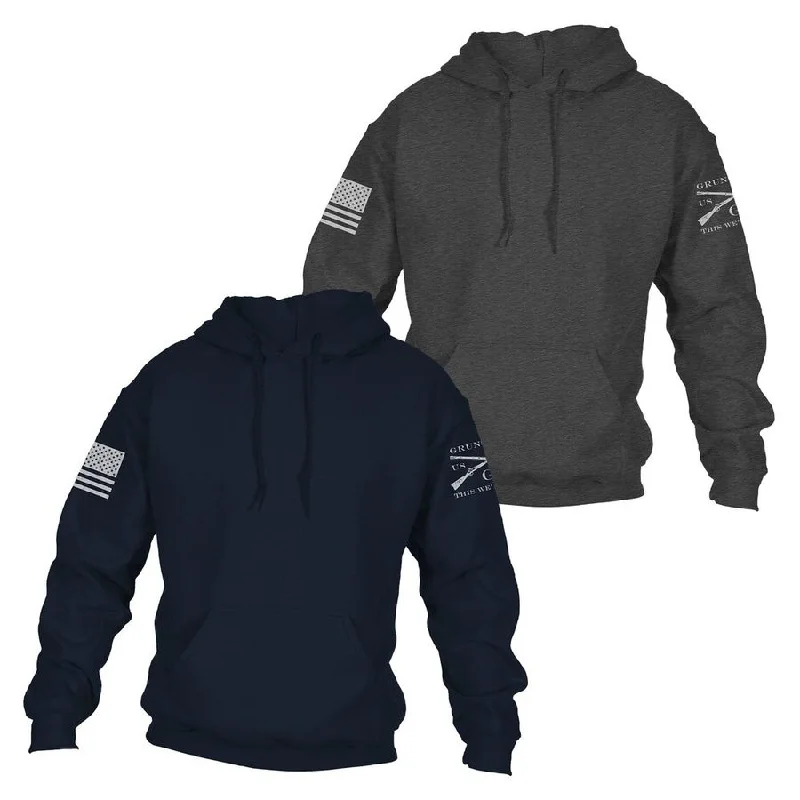 Relaxed Patterns Look Standard Issue Core Basic Hoodie 2 Pack - Navy & Dark Heather Gray