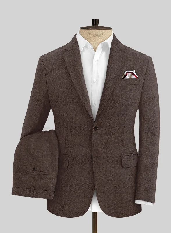 Urban Comfort Italian Prato Brown Linen Suit