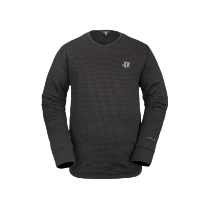 Casual Rugged Volcom Polartec Crew Fleece - Black