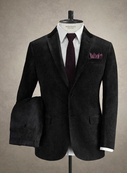 Smart Patterns Solbiati Black Corduroy Suit