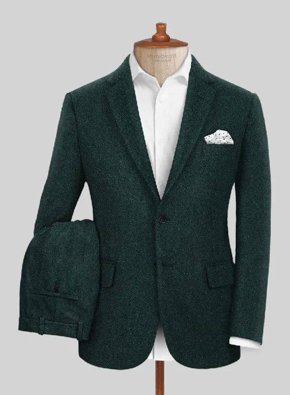 Smart Fit Look Highlander Melange Green Tweed Suit