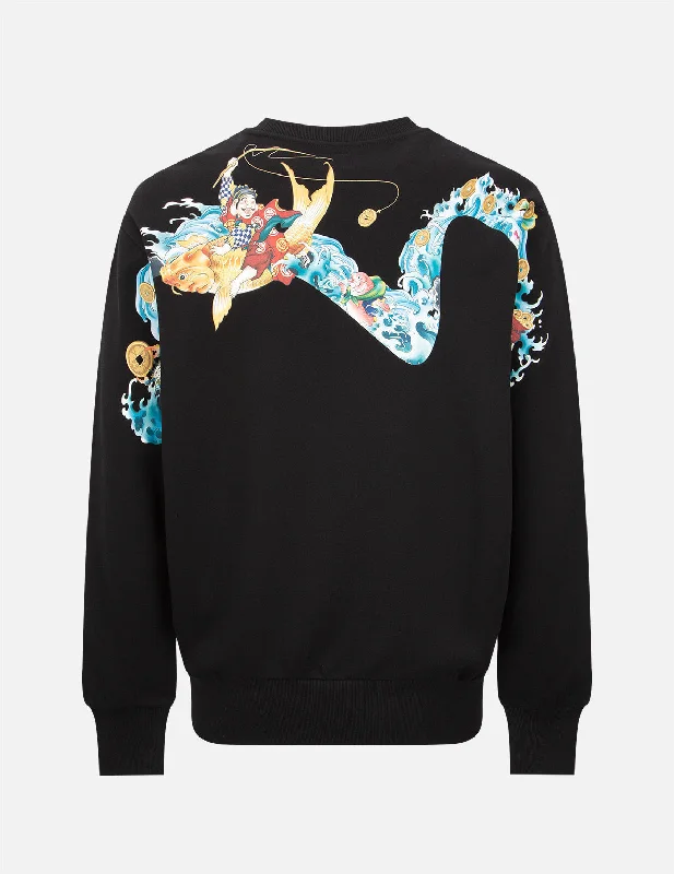 Smart Sportwear “The God of Fortune Riding Waves” 3D Daicock Print Sweatshirt