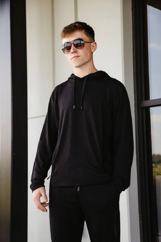 Classic Relaxed Look 1897 Active Every Day Performance Hoodie for Men in Black | MJ850-BLACK