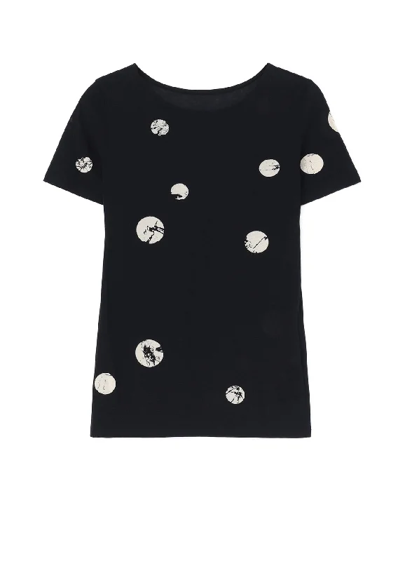 DISCHARGING DOT SHORT SLV ROUND NECK