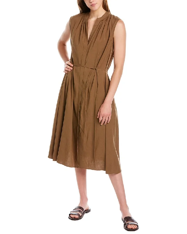 Vince Linen-Blend Shift Dress