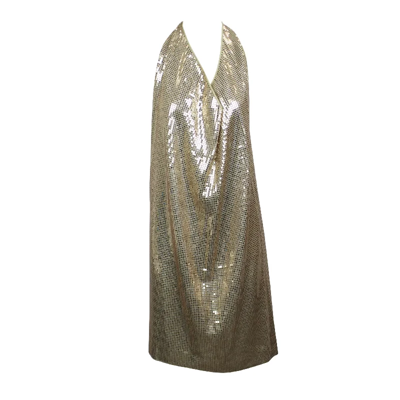 Sporty Modern Bottega Veneta Sequin Dress - Gold