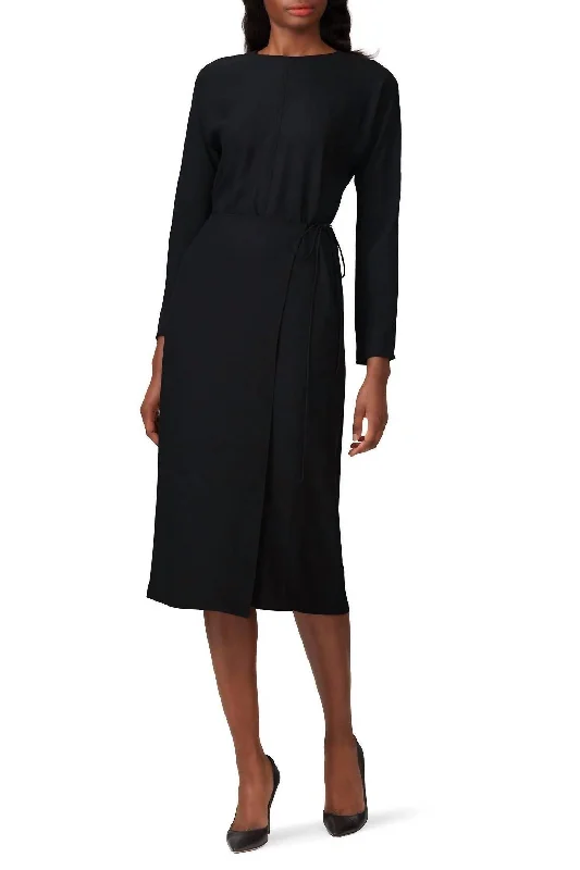 Urban Rugged Button Back Dress In Black