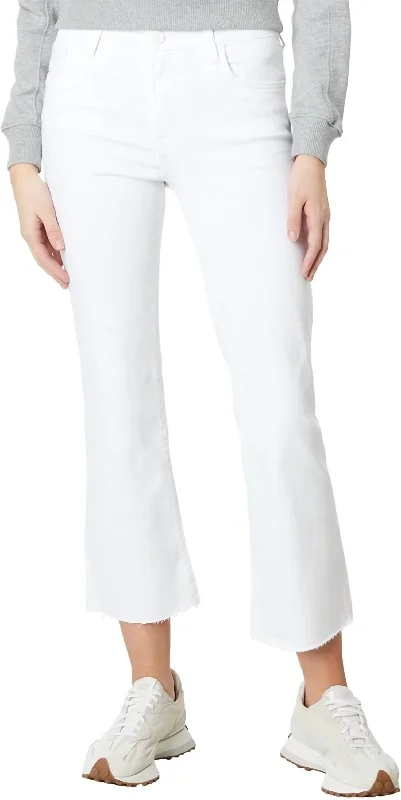 Kelsey High Rise Ankle Flare Jeans In Optic White